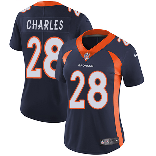 Nike Broncos #28 Jamaal Charles Blue Alternate Women's Stitched NFL Vapor Untouchable Limited Jersey